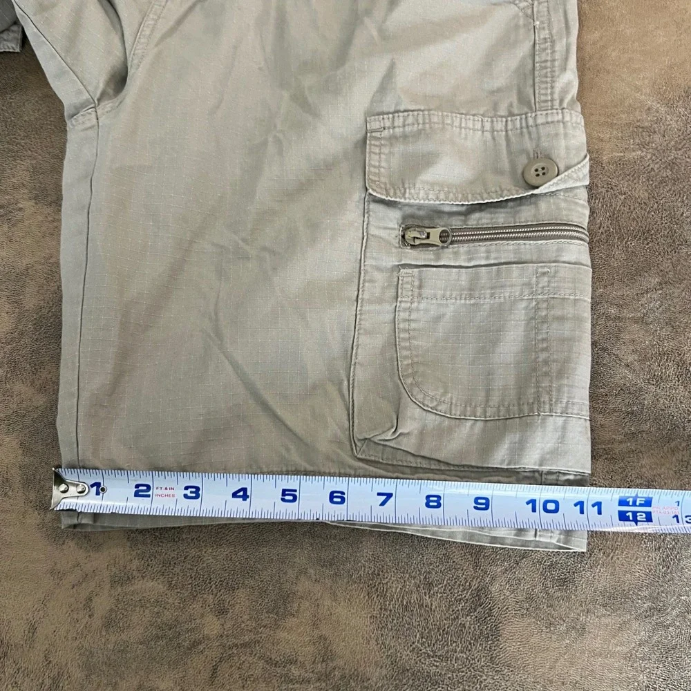 Bugle Boy Cargo Shorts Mens 32(30) Khaki Tan Ripstop Cotton VTG 90s y2k